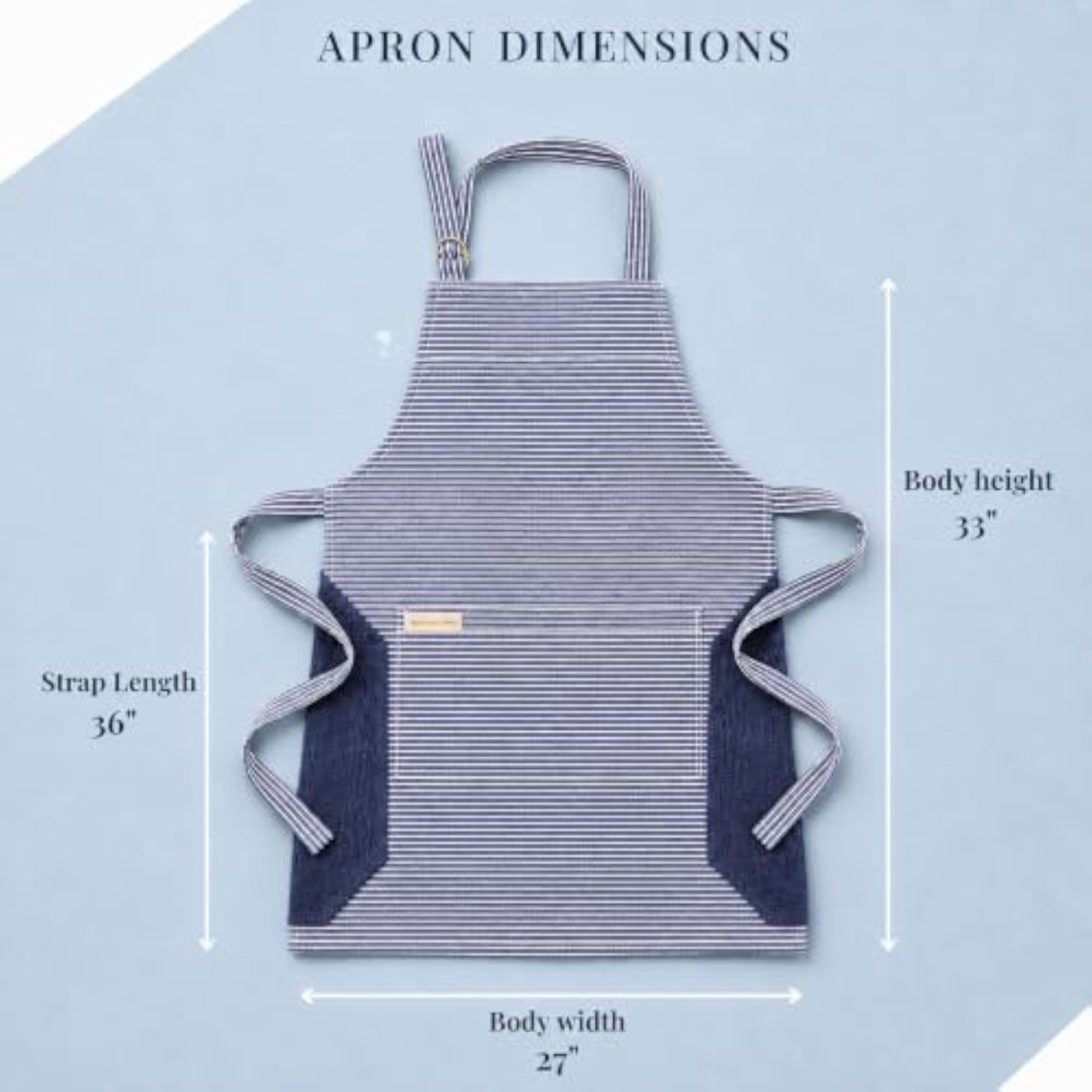 100% Cotton Adjustable Kitchen Apron, Unisex for Cooking